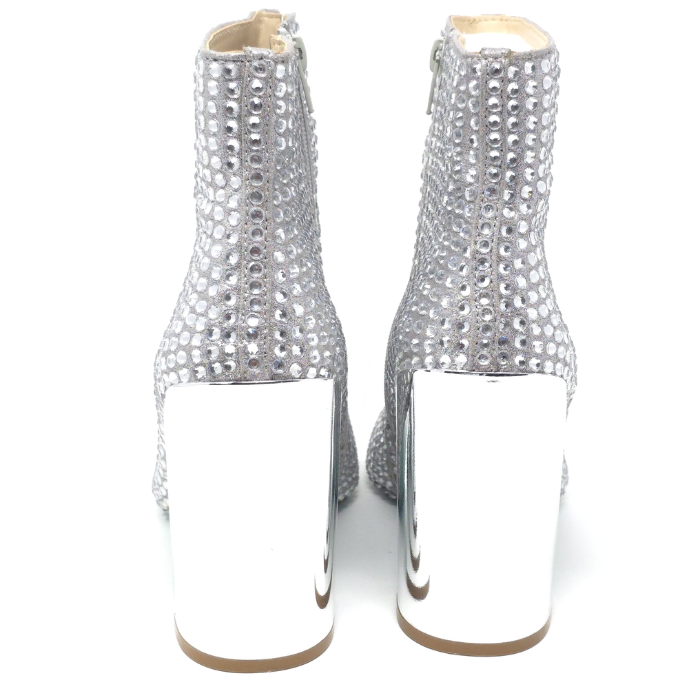 Betsey Johnson Colby Boots Silver Blok Heel 9M - Picture 6 of 13